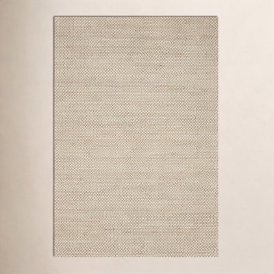 Abisai Beige Hand-Woven Checkered Jute Rug