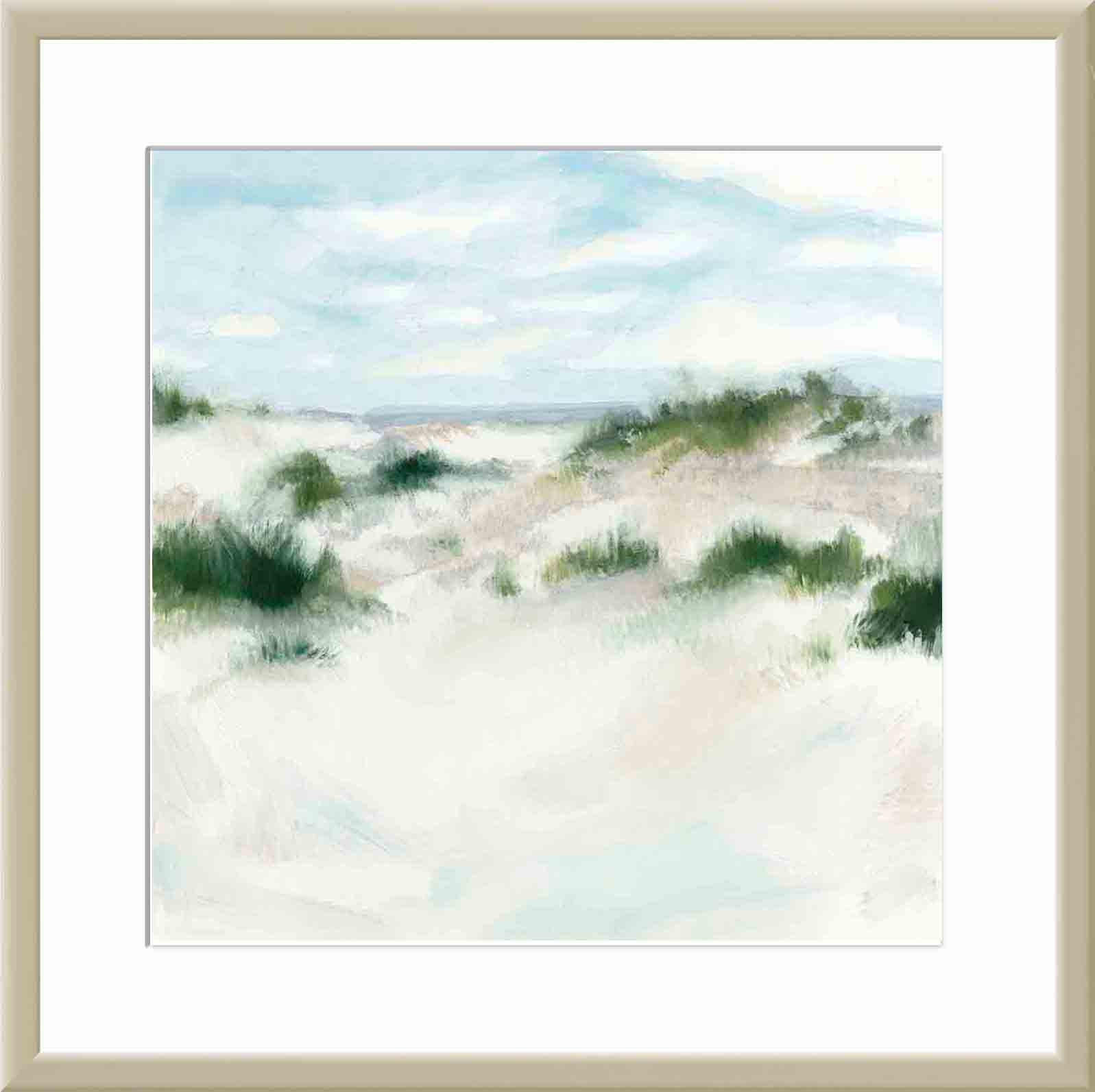 White Sands I Painting by Megan Meagher, 16.09" H x 16.09" W x 1.1" D, German Silver