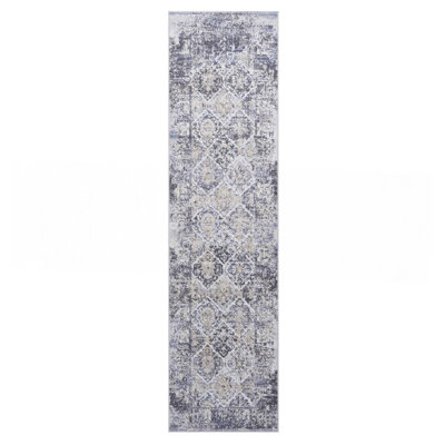 Tapis gris / bleu / traditionnel