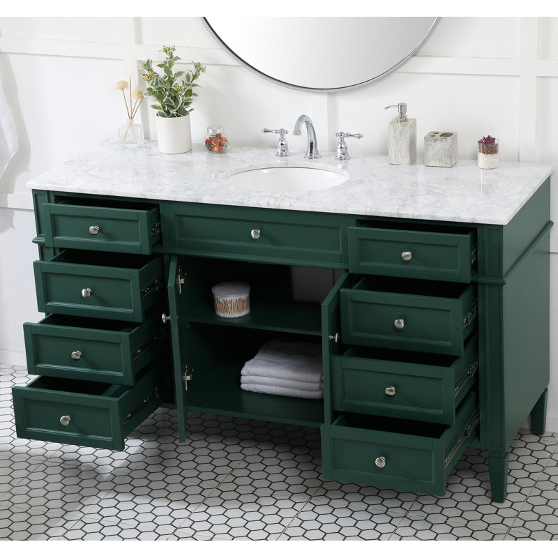 Ensemble de meuble-lavabo simple 60 "Rivers, Vert