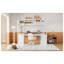 Lit mezzanine double en bois avec bureau en U, compartiments de rangement et miroir à trois volets-1705806998