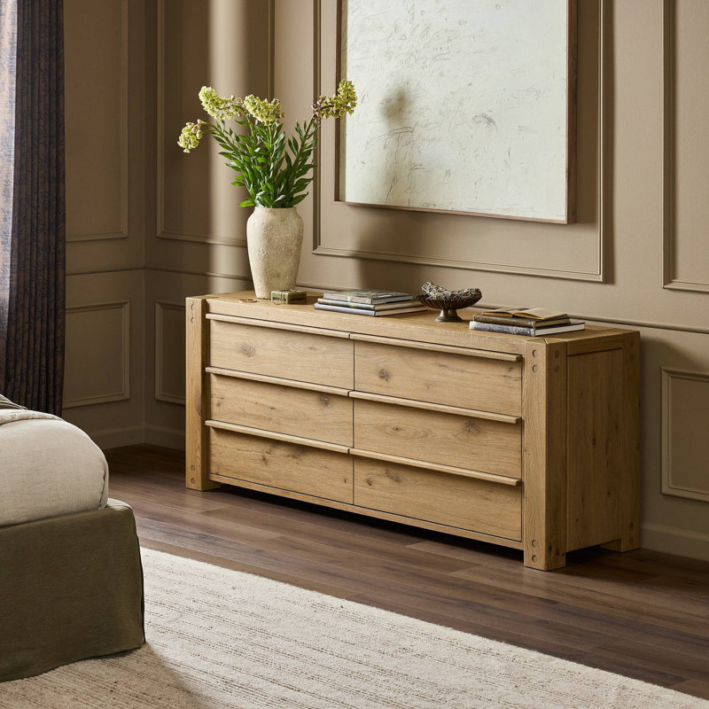 Emmer 6 Drawer Dresser-Aged Smoked Oak