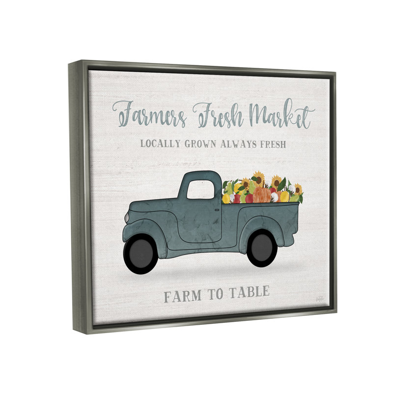 «Farmers Fresh Market Assorted Produce Rustic Sign» par Natalie Carpentieri - impression sur toile