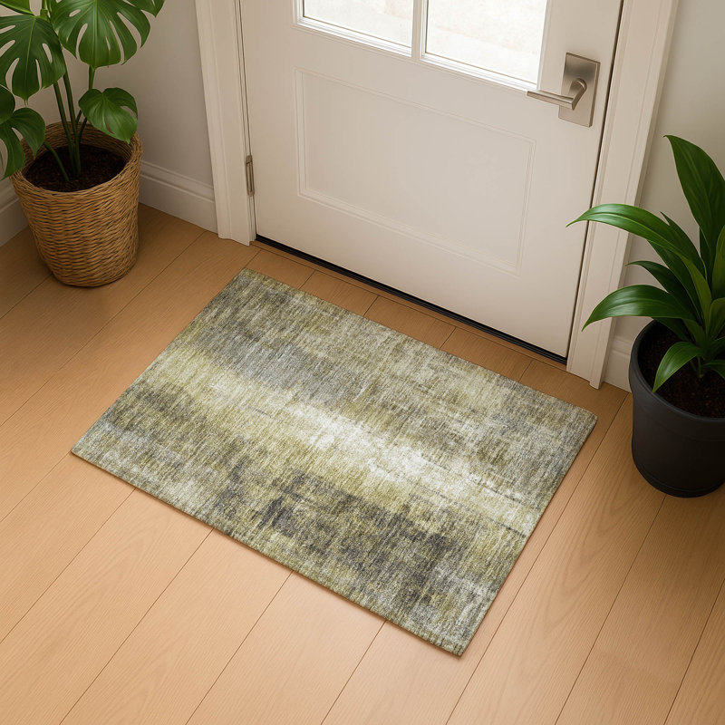 Premium Machine Washable Mouton Abstract Rug, Rectangle 1'8" x 2'6"
