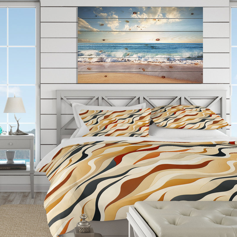Literie Driftwood Zen Tropical, Housse de couette pour très grand lit et 2 très