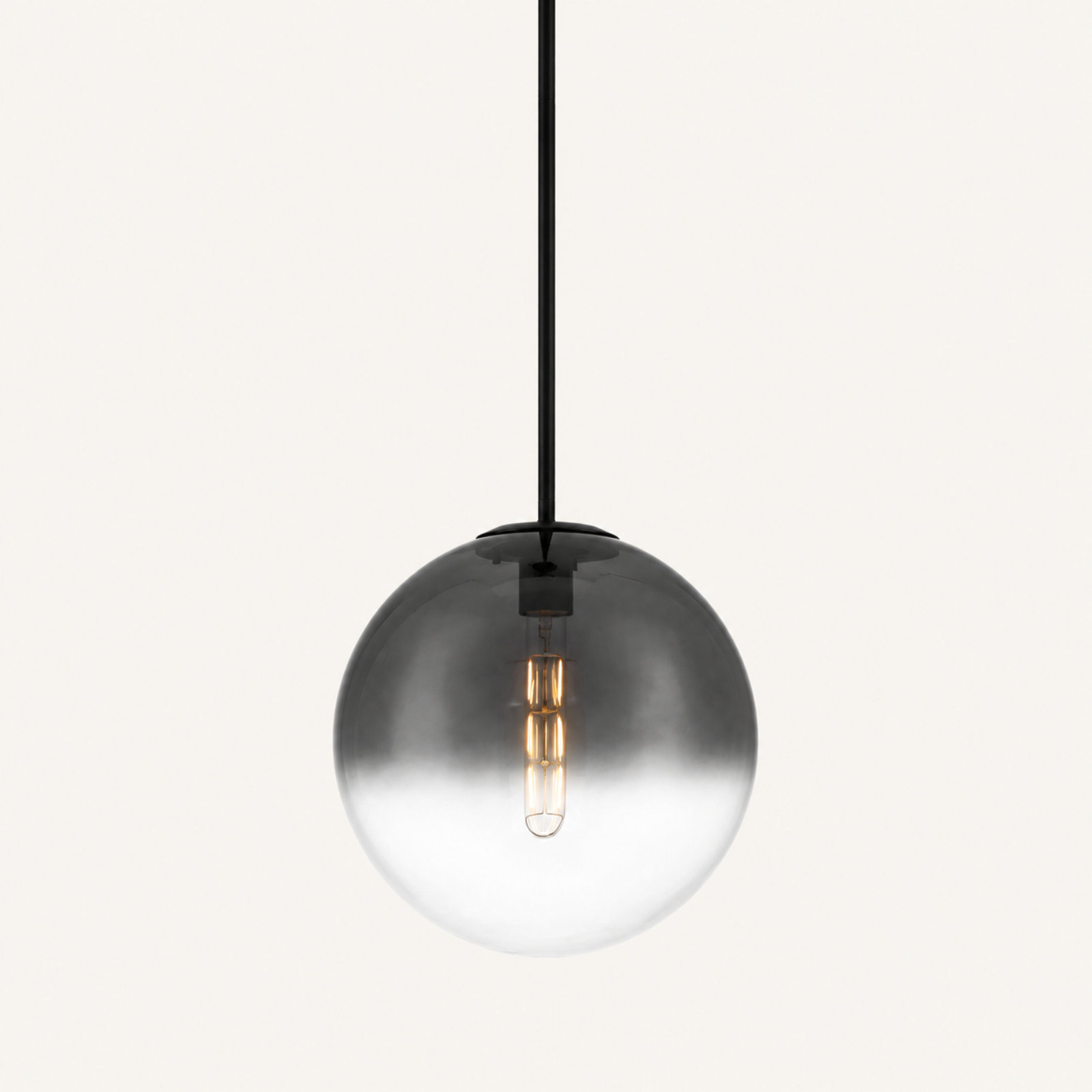 Dimmable Glass Globe Single Light Pendant, Matte Black