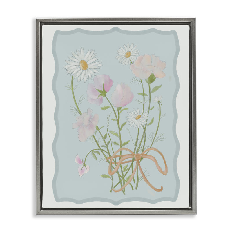 Cadre flottant Spring Cottage Clippings, design par Leslie Hermosa, Cadre flottant gris lustré, H 21 po x l 17 po
