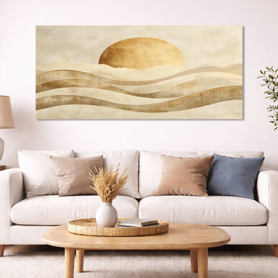 Tableau encadré « Arc solaire beige clair neutre » – Paysages abstraits