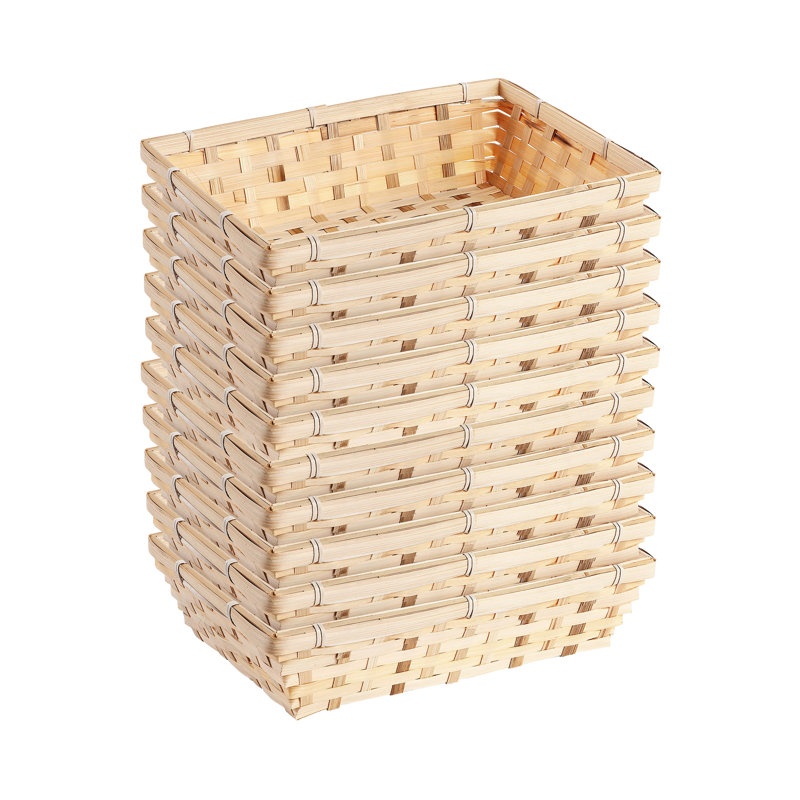 Bamboo Hamper Display Trays (Set of 10), 9" H x 25" W x 34" D