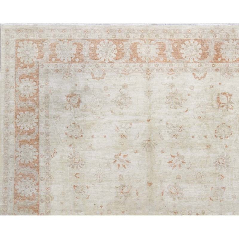 Ziegler Wool Oriental Area Rug in Beige/Rust