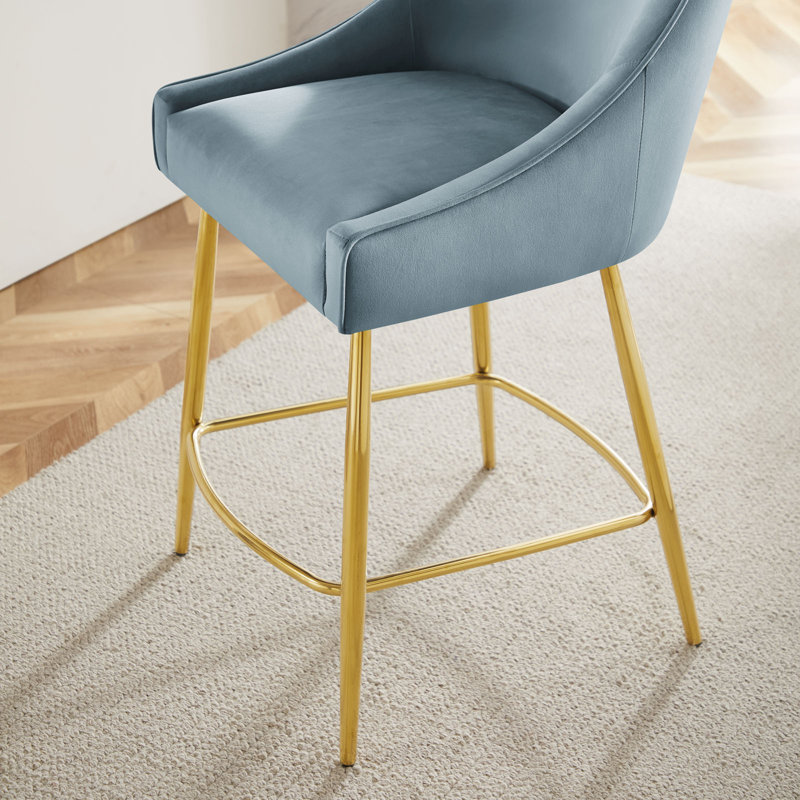 Modway Discern Bar Stools - Set of 2, Blue, Counter Stool (25.5" Seat Height)