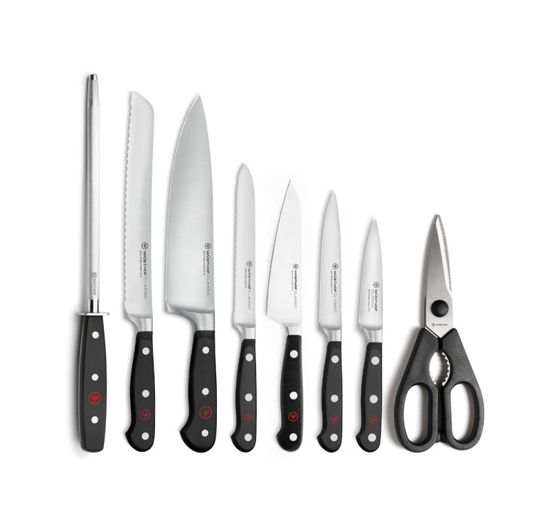 WÜSTHOF Classic 9-Piece Block Set, Acacia