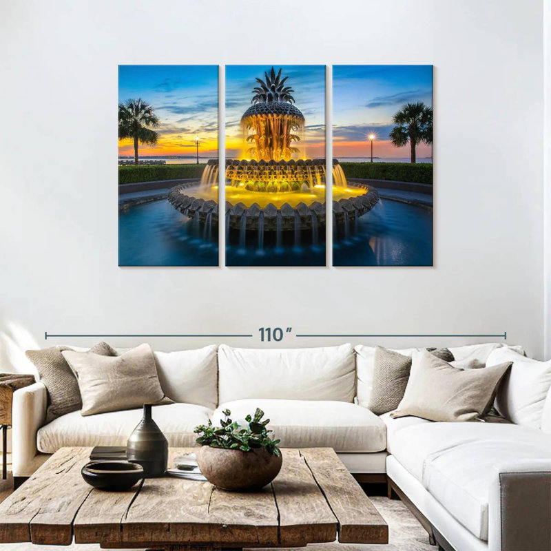 Lilie Charleston Pineapple Fountain, 48" H x 74" W