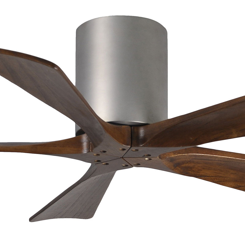 Ventilateur à pales encastré 5 pales Irene, 42", Nickel brossé, Ton noyer