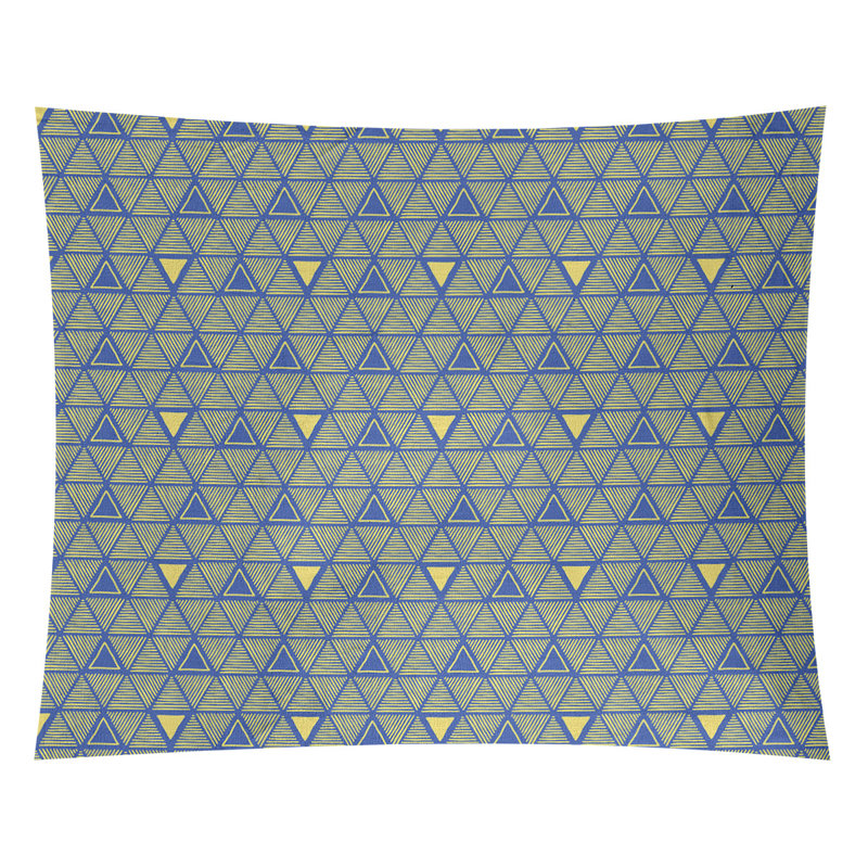 Tapisserie, H 27,5 po x l 37,5 po, Bleu/jaune