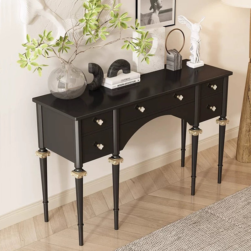Console de style européen simple et moderne, Noir, H 31,5 po x l 59 po x P 15,7 po