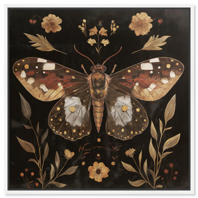Moth and Moonflowers, reproduction d'art sur toile par 
