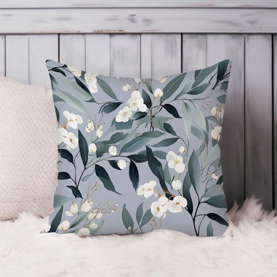 Botanical Botanical Leaves Leaf Pattern VI Modern Throw Pillow Cover