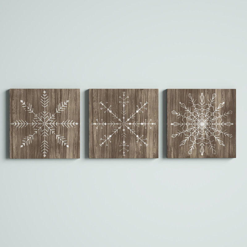 Hainault Barnwood Wonderland IV - ensemble de 3 reproductions sur toiles tendues, H 16 po x l 48 po x P 1 po