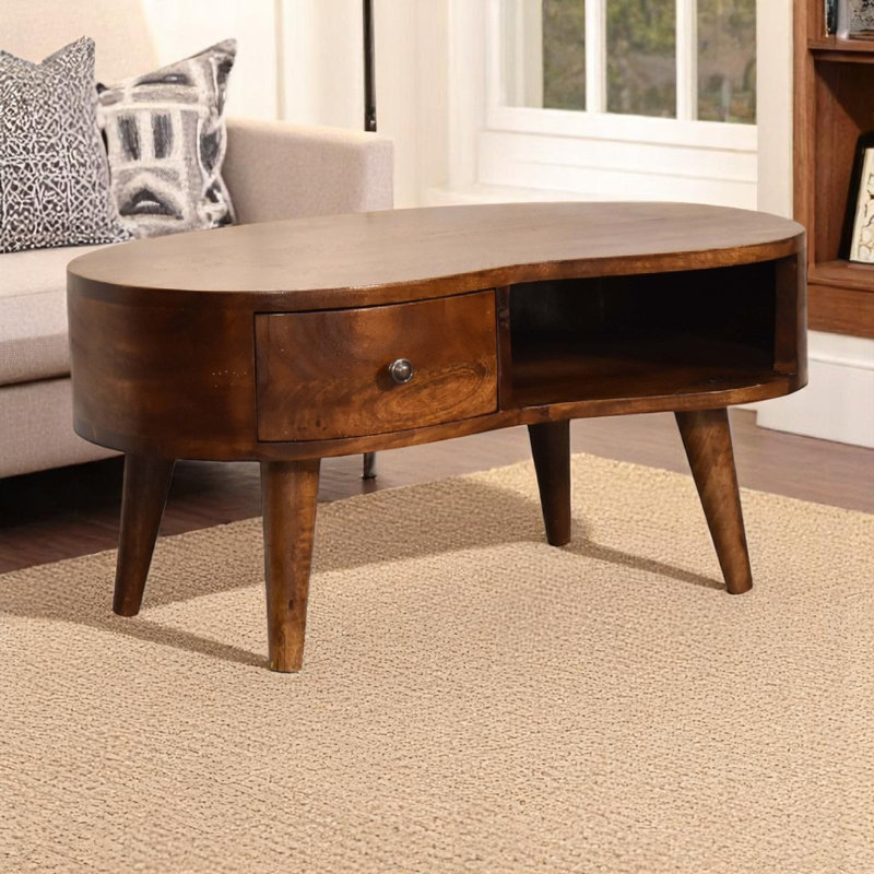 Table basse Chestnut Wave, Naturel, H 13,77 po x l 27,55 po x P 15,74 po