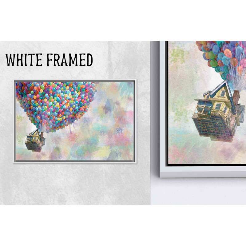 Impression sur toile Elegant Up Movie Ballons Glass, 1P, cadre blanc, H: 11,9 po x l: 15,8 po