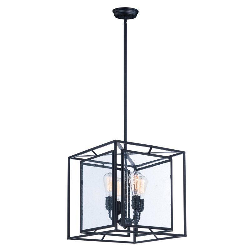 Renken 4 - Light Steel Dimmable Lantern Square / Rectangle Chandelier