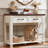46-Inch Farmhouse Console Table with 2 Drawers and Open Shelf-1228028826