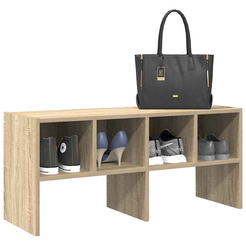 Stefenie 4 Pair Stackable Shoe Rack, Sonoma Oak