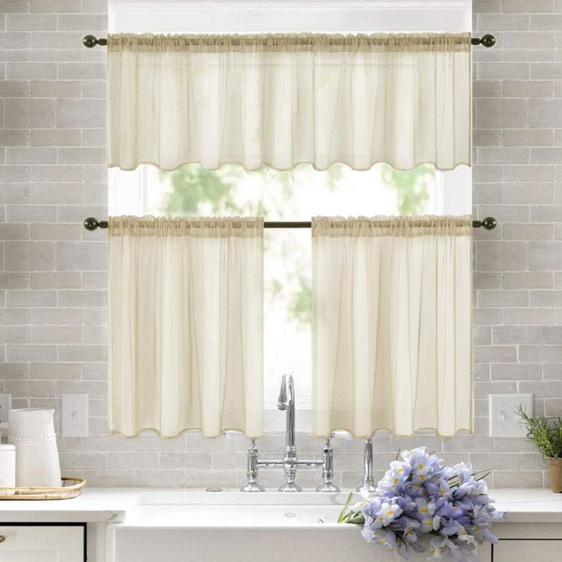 Markisha Tailored Window Valance, Beige