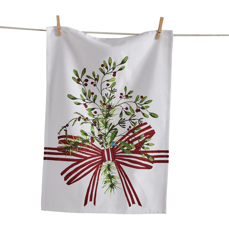 Merry Christmas Dishtowel Green Cotton, Christmas, Green