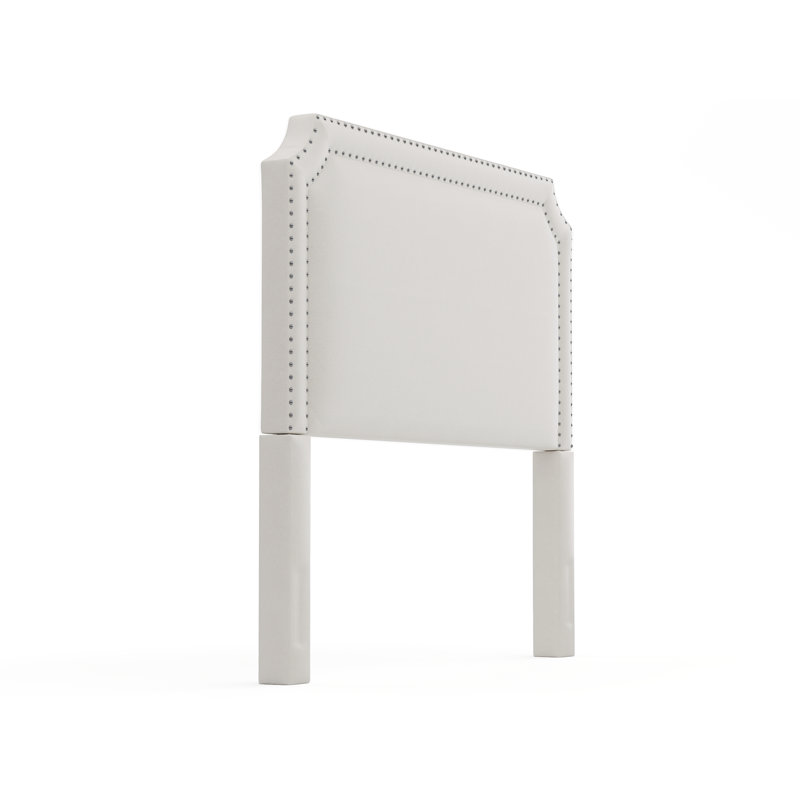 Tête de lit tapissier Roeder, Très grand lit, Blanc / argenté