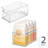 Stackable Pantry Bin with Handles - Storage Bin for Organizing Kitchen Cabinets, Fridge, or Freezer