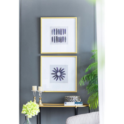 2 Grace Purple Agate Shadow Boxes Wall Art, 23.5" Square - Add A Contemporary Element To Your Decor With Different Patterns Art  23.5"X23.5" , 2 Pieces Enhance Room Patterns, 40% Ps And 15% Glass