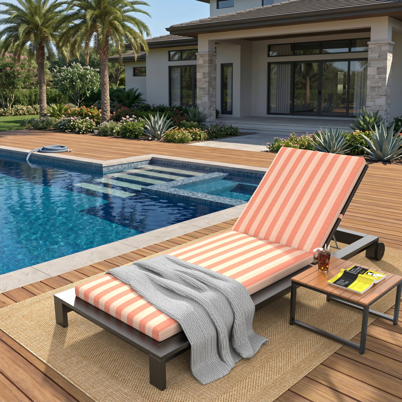 Coussin de chaise longue d'extérieur Lani Sunbrella®, L 24 po x P 45 po, Rosé expressif