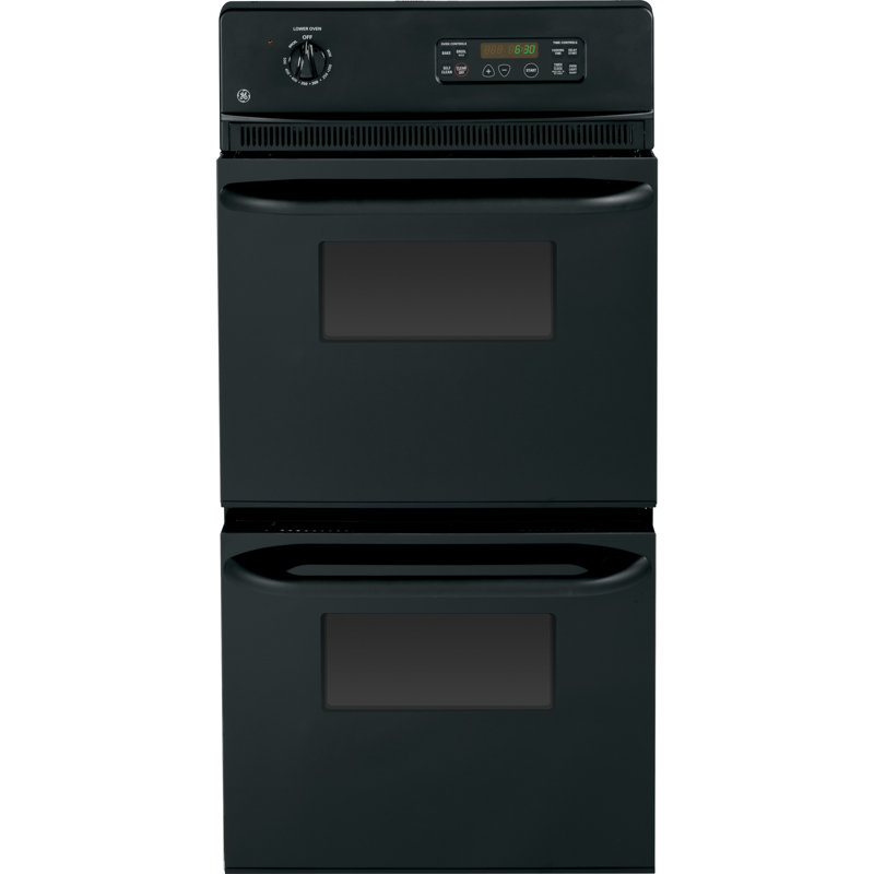 24" Self-Cleaning Electric Double Wall Oven, Black