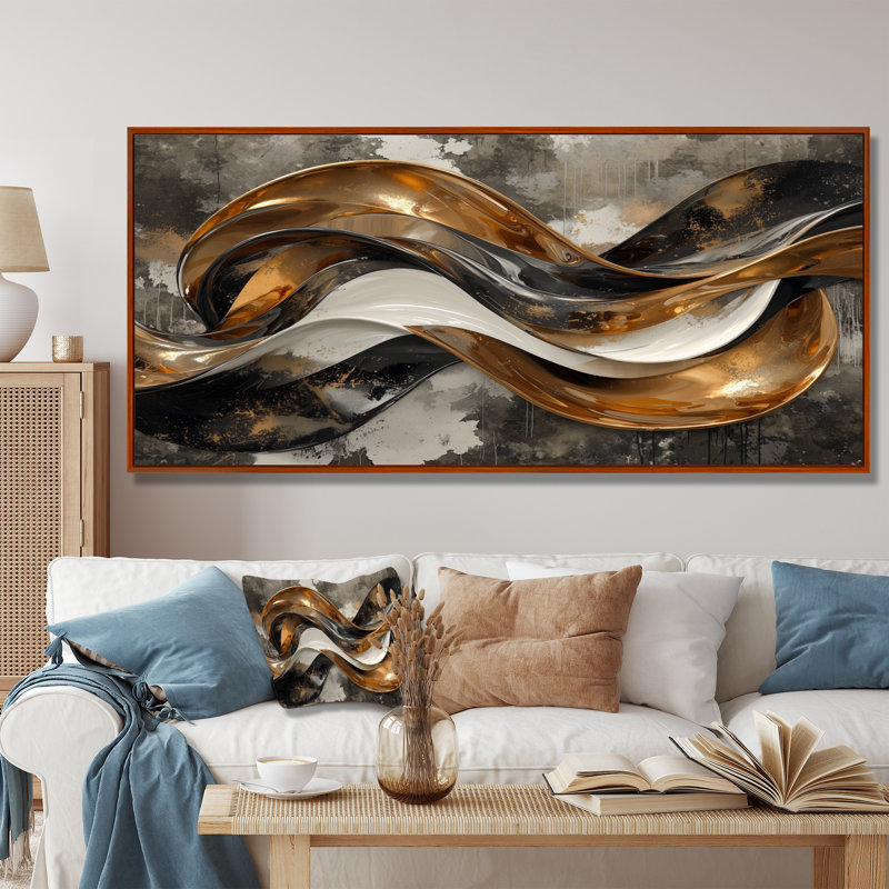 Art mural mural Leist, H 28 po x l 60 po, Impression encadrée flottante, Brun