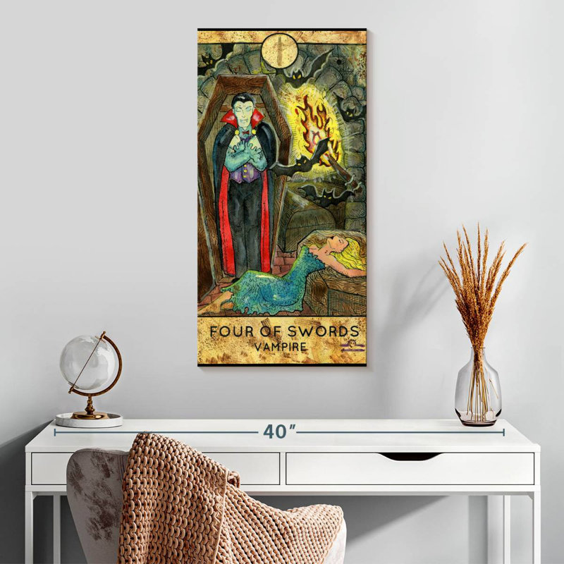 Vampire Tarot Card, 30" H x 15" W
