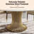 Babbie Round Stone Top Metal Base Dining Table