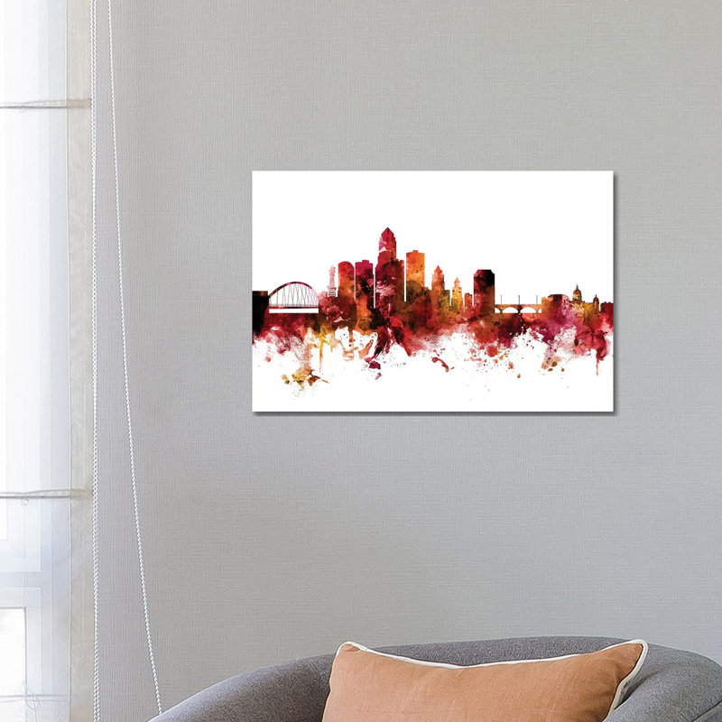 Des Moines, Iowa Skyline by Michael Tompsett - 1 Piece Wrapped Canvas Wall Art, 66.04 cm H x 45.72 cm W x 1.91 cm D