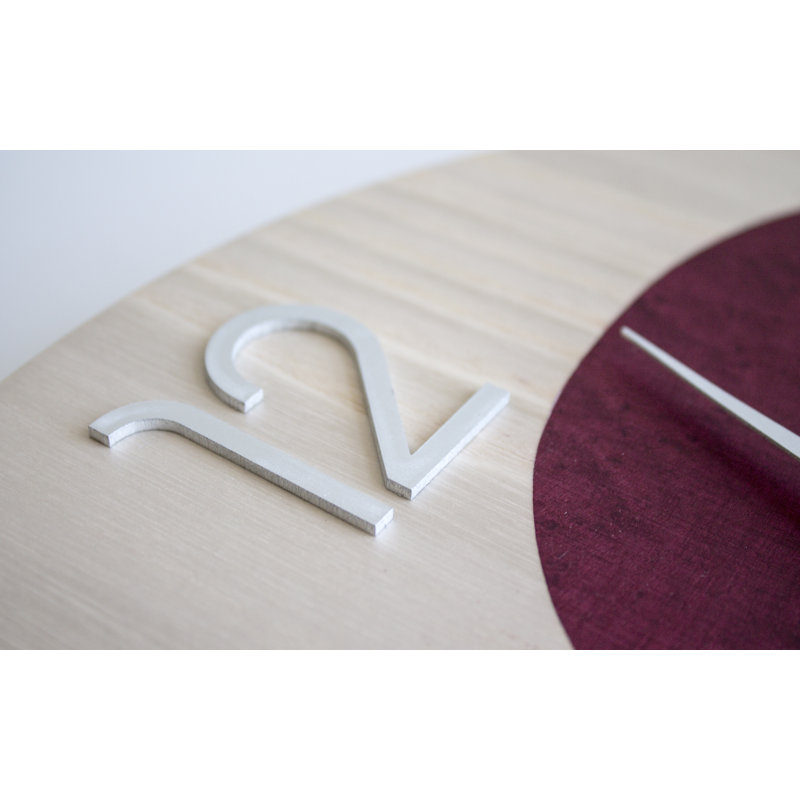 Dolcevita Wall Clock, 50cm H x 50cm W x 3cm D, Oak/Dark Brown