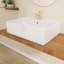 Lavabo de salle de bain mural en céramique rectangulaire encastrable blanc avec lavabo intégré pour salle de bain 22,5 "x P 17,5"