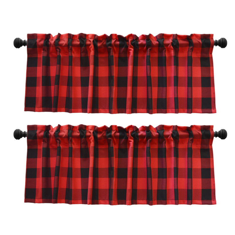 Cantonnière sur mesure 56 po Leonelo, Noir / rouge