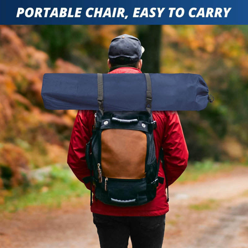 Chaise de camping pliante T façonna, Bleu foncé