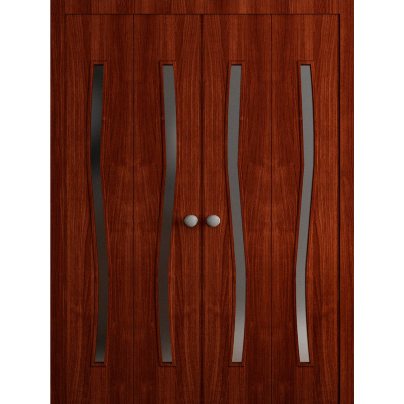 Portes coulissantes doubles pour garde-robe coulissante - ESSENTIEL 8002 - Ensemble de quincaillerie de moulures à moulures robustes - Portes de garde-robe en bois massif