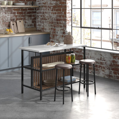 Grondin 47.24 " W Kitchen Island Set