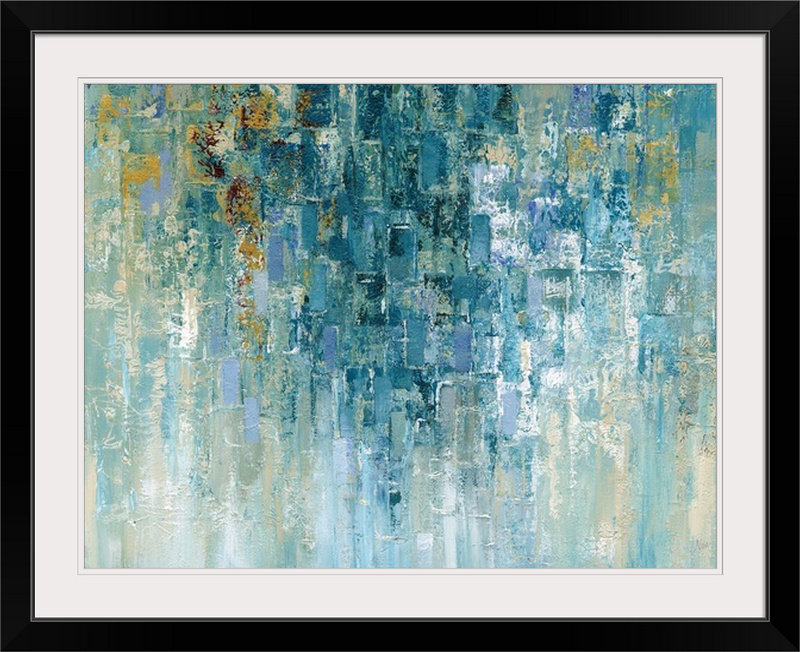 «I Love the Rain», reproduction, H 35 po x l 44 po x P 1 po, Cadre noir