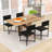 5-Piece Space-Saving Extendable Dining Table Set with Storage Rack and Upholstered Chairs-2042827000