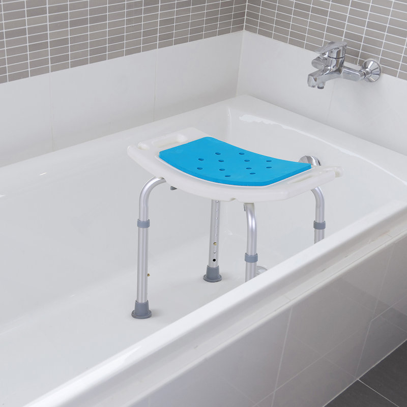 Tabouret de bain courbé réglable à 6 niveaux pour fauteuil de douche spa antidérapant pour personnes âgées
