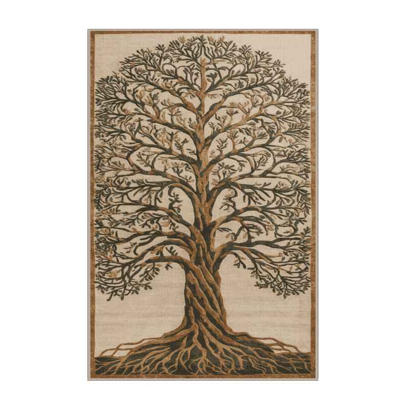 Tapis brun lavable à la machine