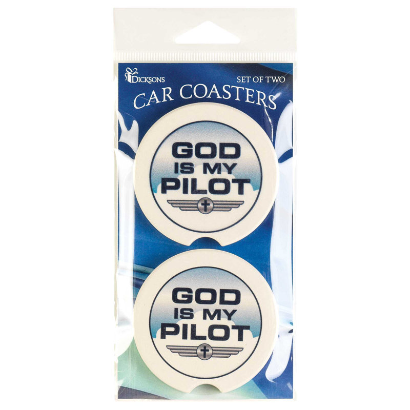 Ceramic Round 2 Piece Car Coaster Set
